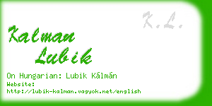 kalman lubik business card